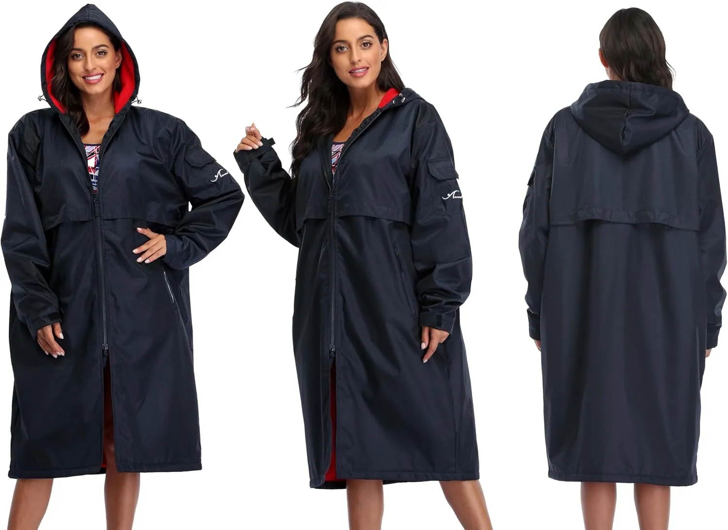 Adoretex 100% Waterproof Swim Parka, Hooded Warm Scuba Coat Surf Jacket for Men and Women
