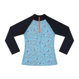 Aqua Blu Pre-Teens Long Sleeve Rash Vest AB2450BO - Bowline