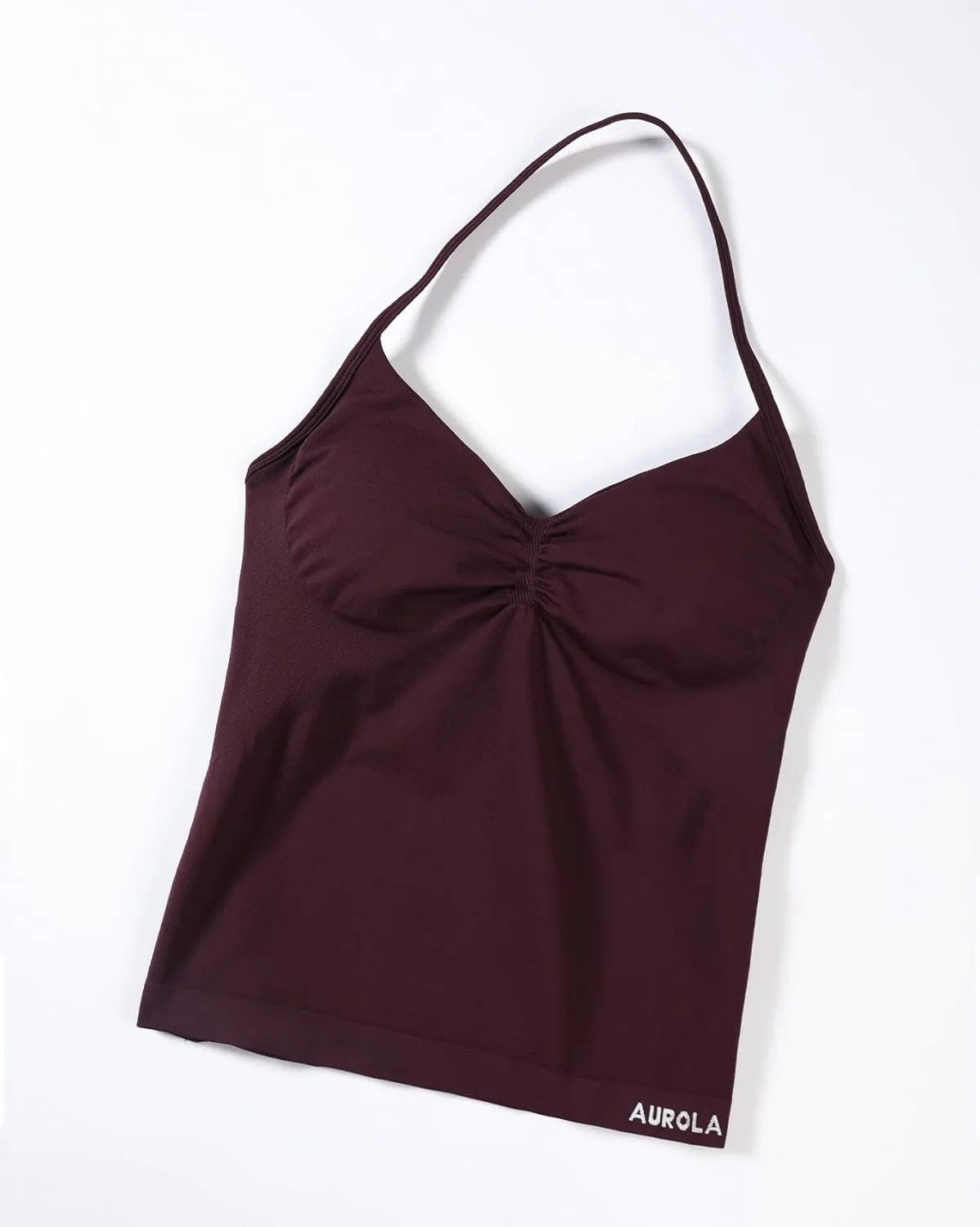 AUROLA Influence Longline Strappy Workout Halter Tops for Women,Removable Cups Padded Bras Impact Gym Yoga Sleeveless Top