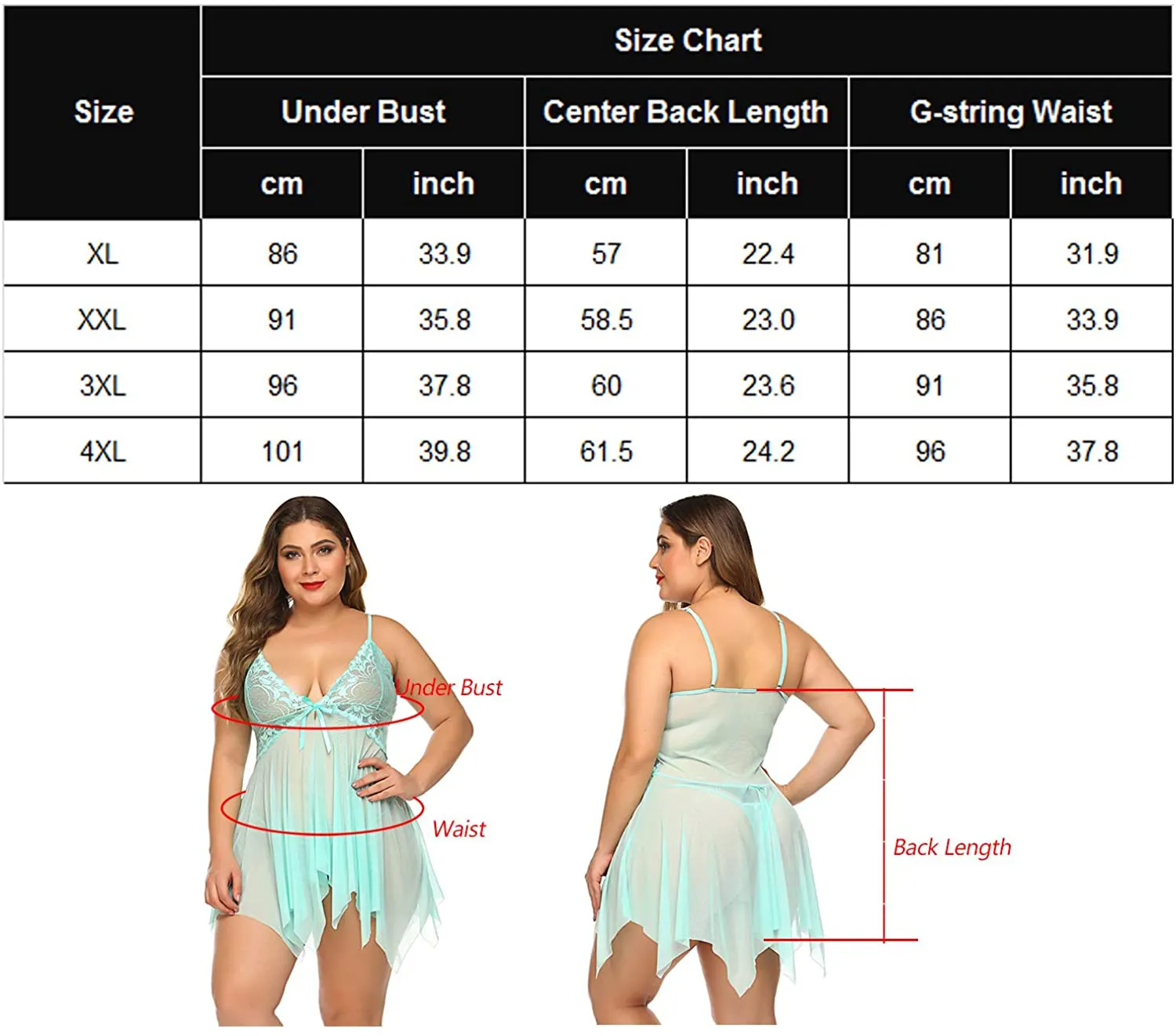 Avidlove Lingerie for Women Lace Babydoll Sleepwear Boudoir Outfits Plus Size Langeray S-5XL
