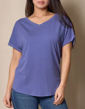 Bamboo / Organic Cotton V-Neck Dolman Top - Marlin - Small Only