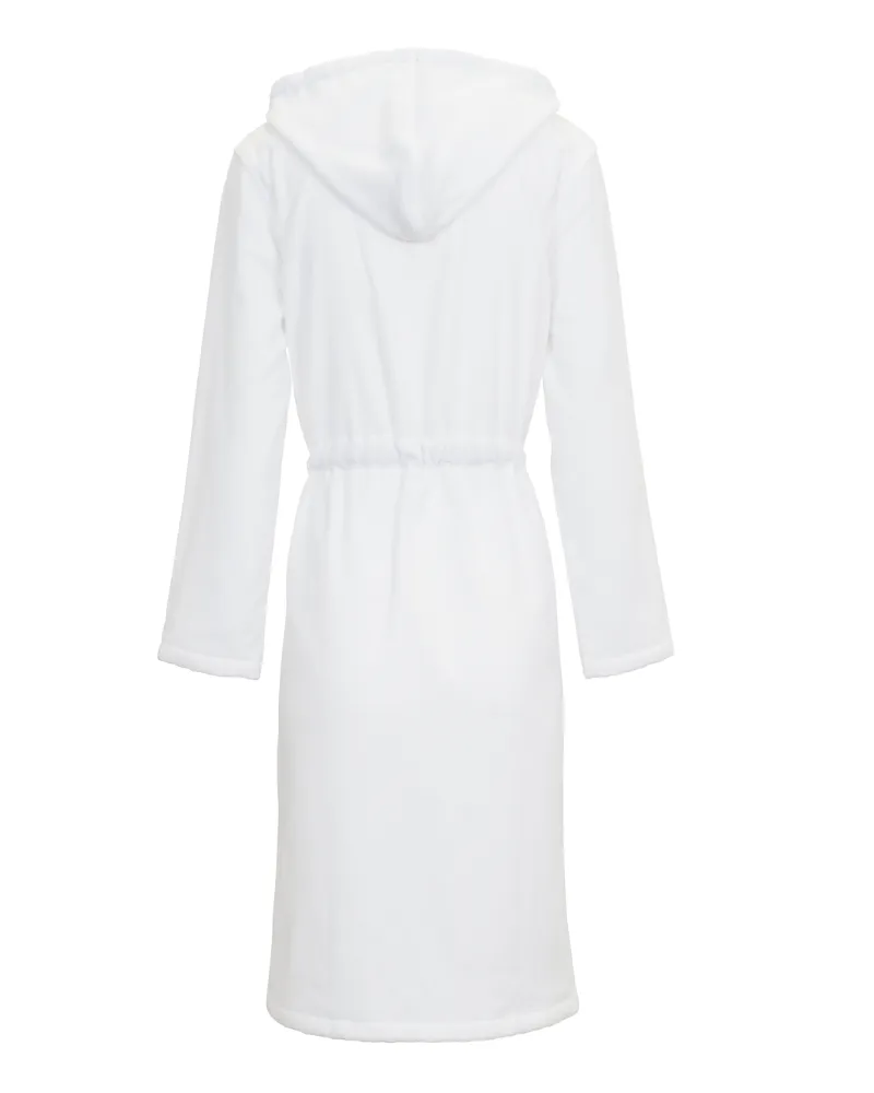 Carl Ross White/ Night Blue Trimmed Zippered Extra Long Bathrobe