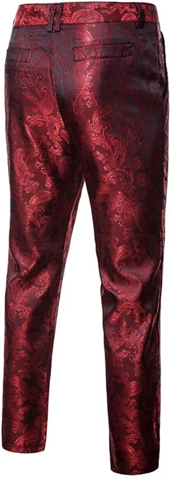 Cloudstyle Mens 2 Piece Paisley Dress Suit One Button Party Wedding Blazer Pants Sets