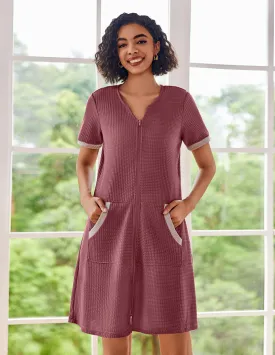 Comfy Waffle Zipper Nightgown (US Only)