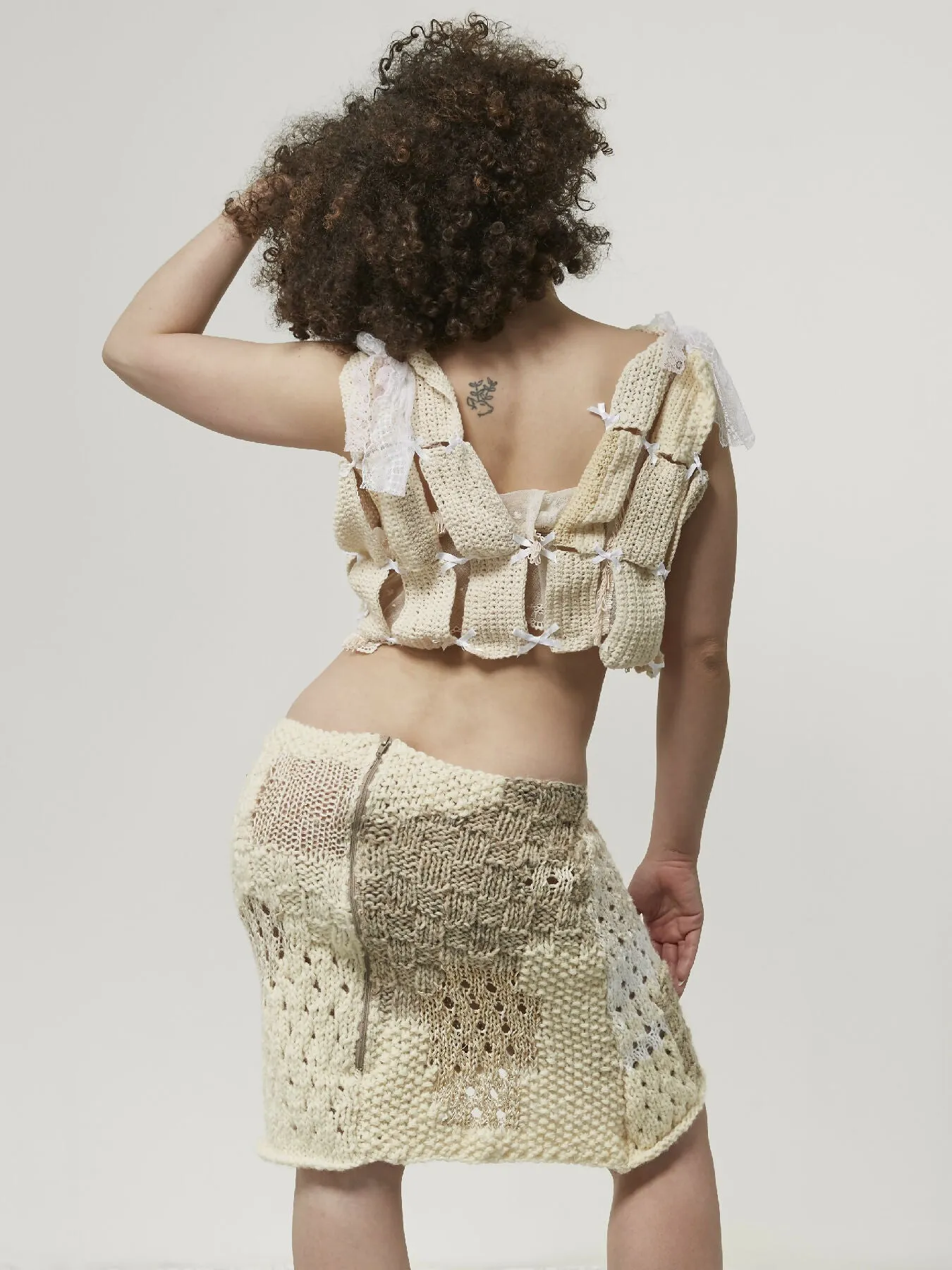 Cream Knit Skirt