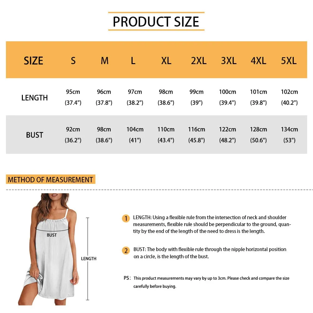 Custom Your Husband's Face Women Bule Suspender Nightdress Sleeveless Nightgown Soft Sleep Dress