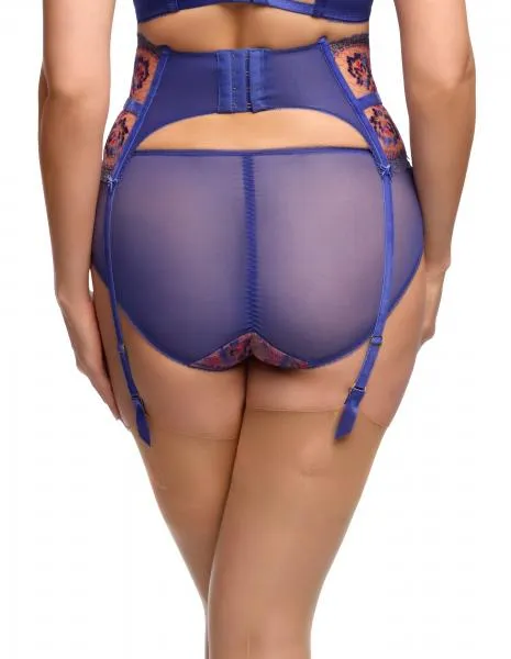 Evelina Suspender - Cobalt/Coral -