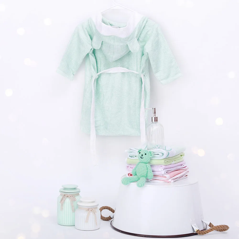 Fancy Fluff Bamboo Cotton Baby Bathrobe - Bear