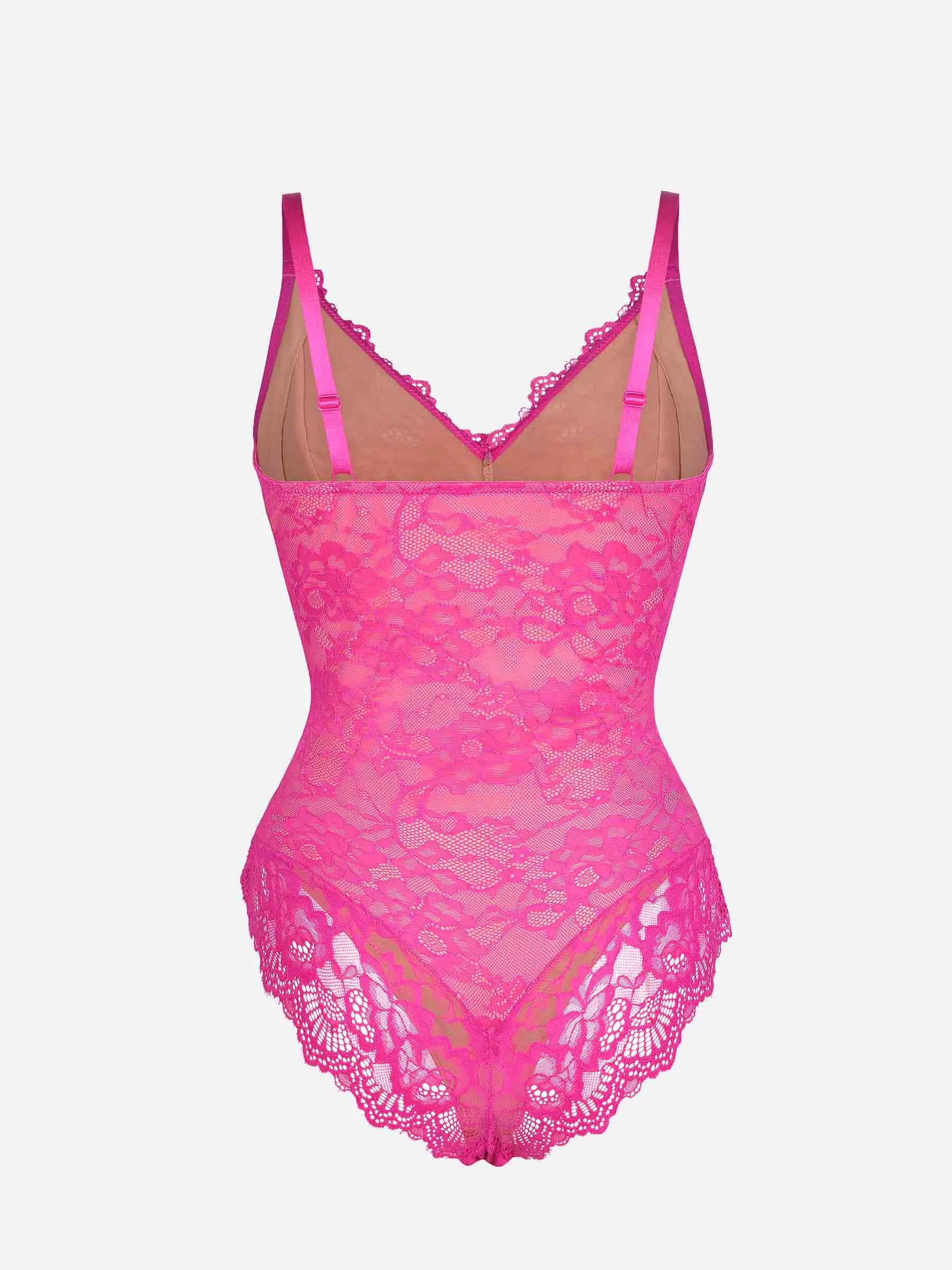 Feelingirl Lace V Neck Full Bodysuit