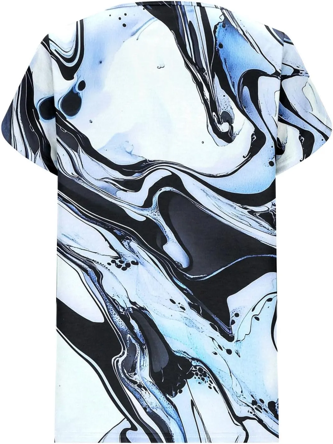 Floral Print Blouse Women Summer Short Sleeve Casual Tops Loose Tunic Shirts Trendy Graphic Tee