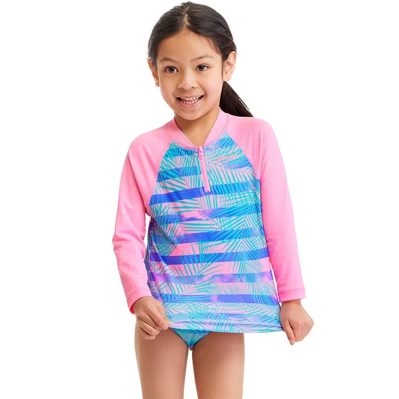Funkita - Pastel Palm - Toddler Girl's Zippy Rash Vest