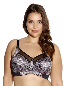 Goddess Kayla GD6161 Black Leopard Banded Soft Cup Wire Free Bra