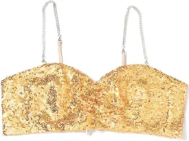 GRAEEN Sparkly Spaghetti Strap Crop Tops Sequin Tank Cami Top Glitter Sleeveless V Neck Ruched Top