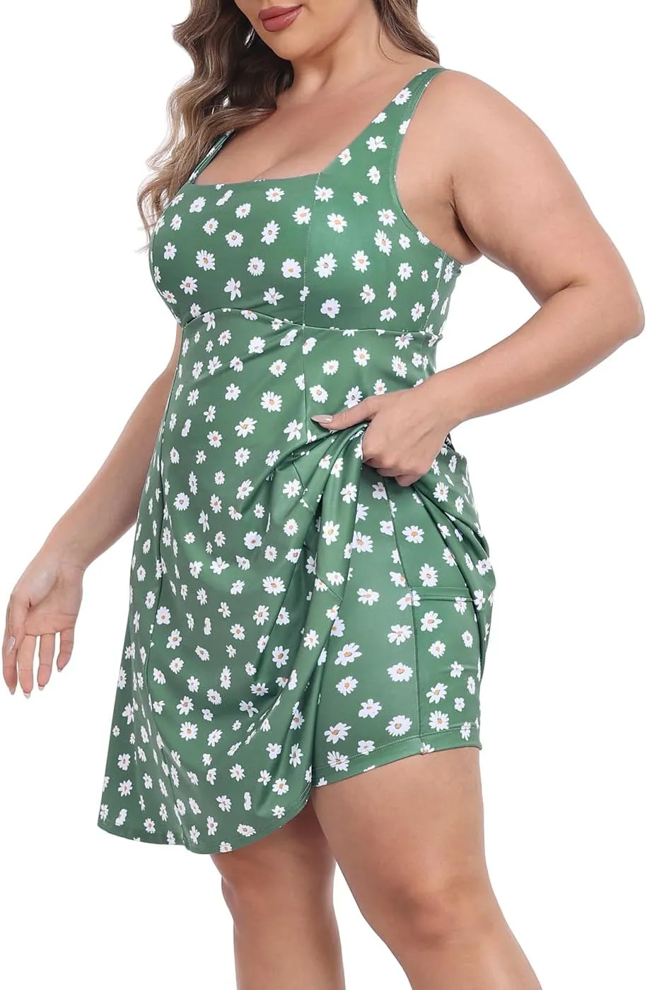 HDE Womens Plus Size Tennis Athletic Workout Dress with Built-in Shorts & Bra