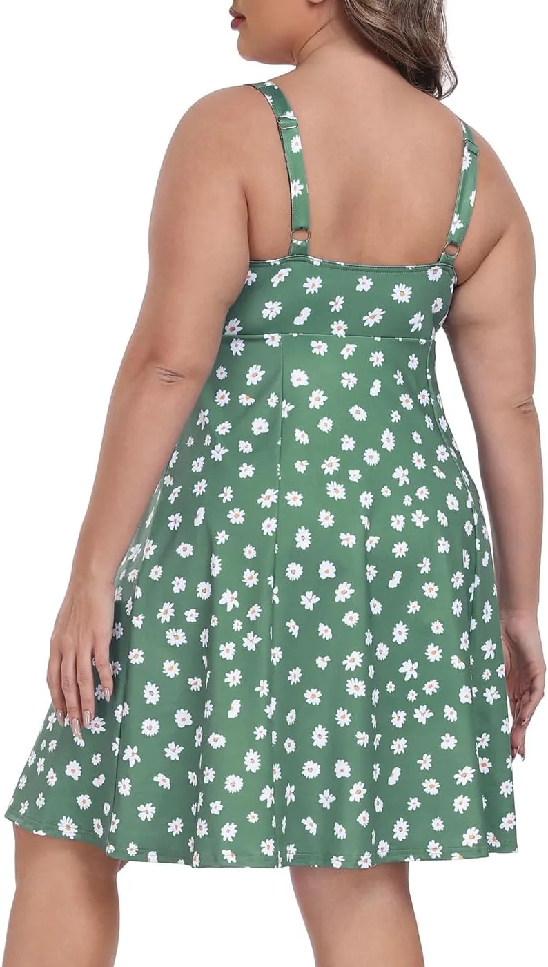HDE Womens Plus Size Tennis Athletic Workout Dress with Built-in Shorts & Bra