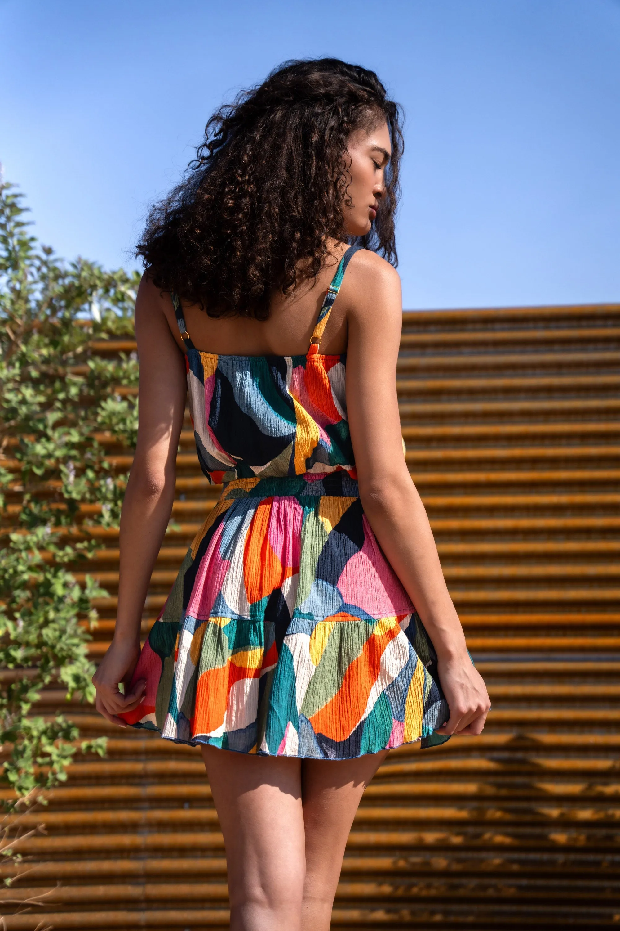 Izzy Skirt In Carta Colorblock
