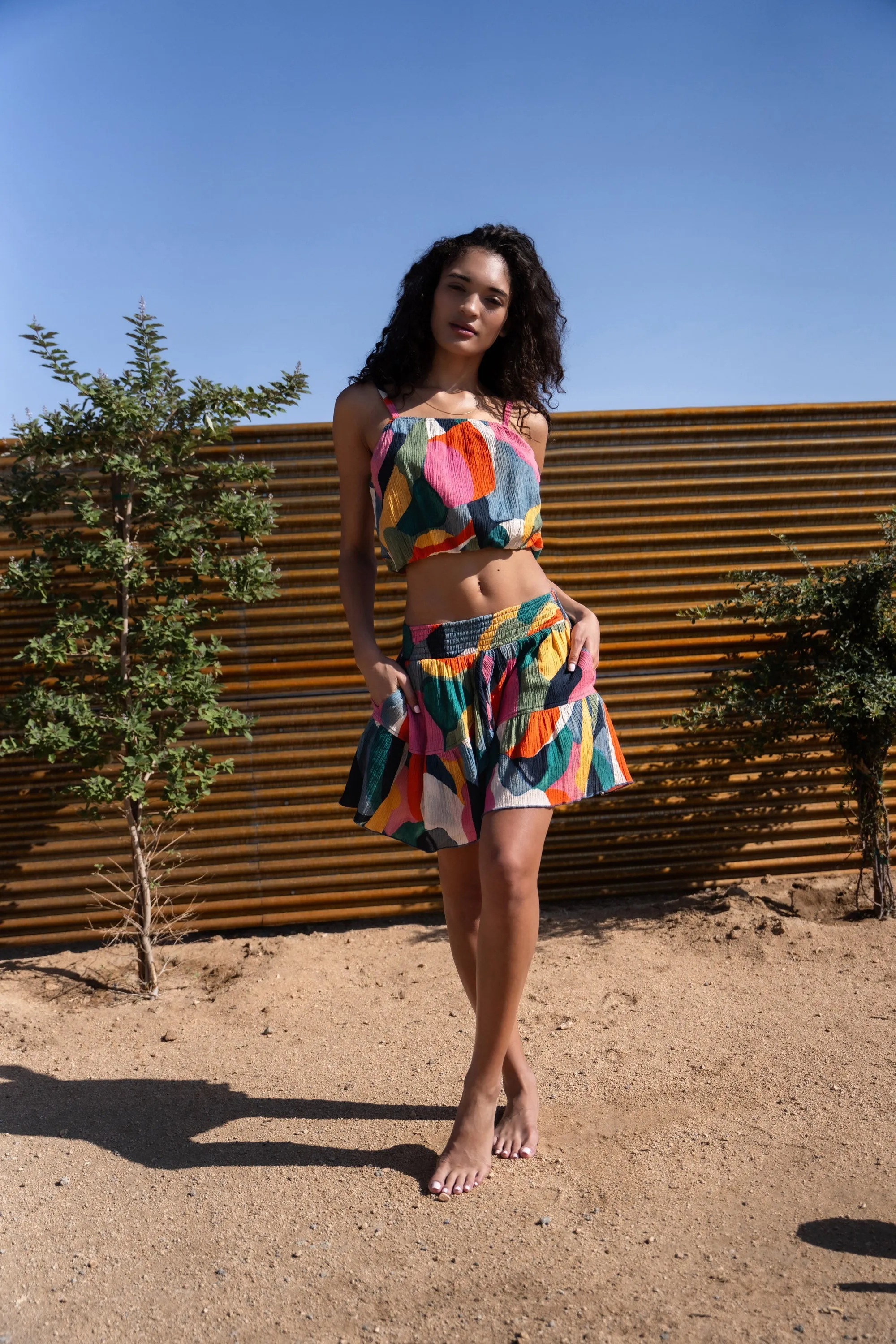 Izzy Skirt In Carta Colorblock