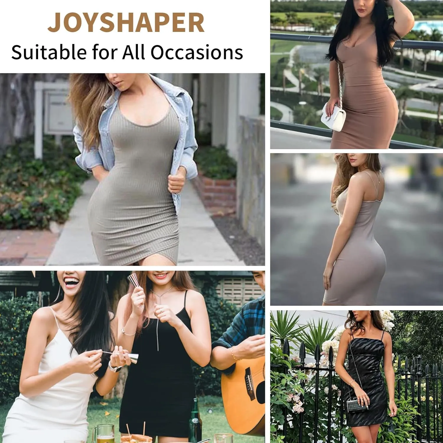 JOYSHAPER Strapless Shapewear Slip for Under Dresses Tummy Control Womems Full Slip Body Shaper Seamless
