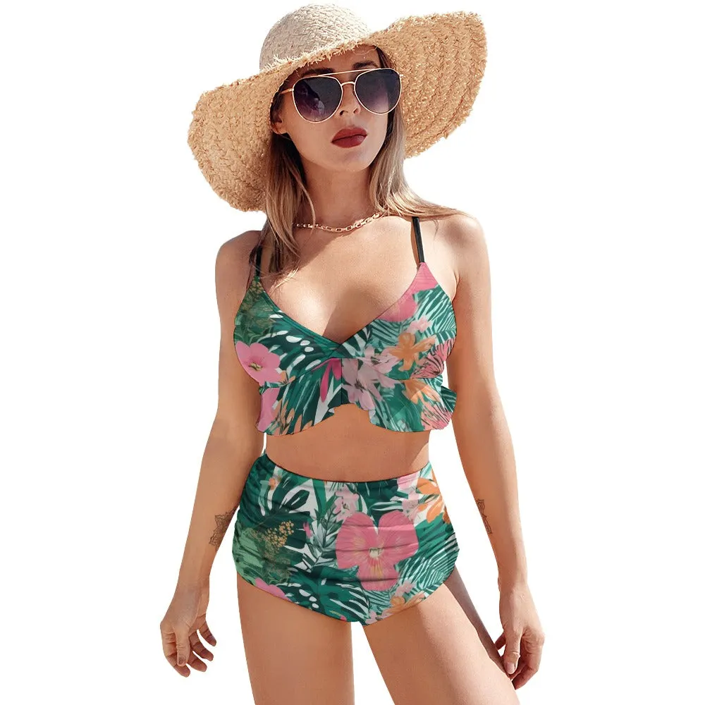 Jungle Voyage Sexy Suspender Two-Piece Bikini Swimsuit