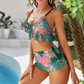 Jungle Voyage Sexy Suspender Two-Piece Bikini Swimsuit
