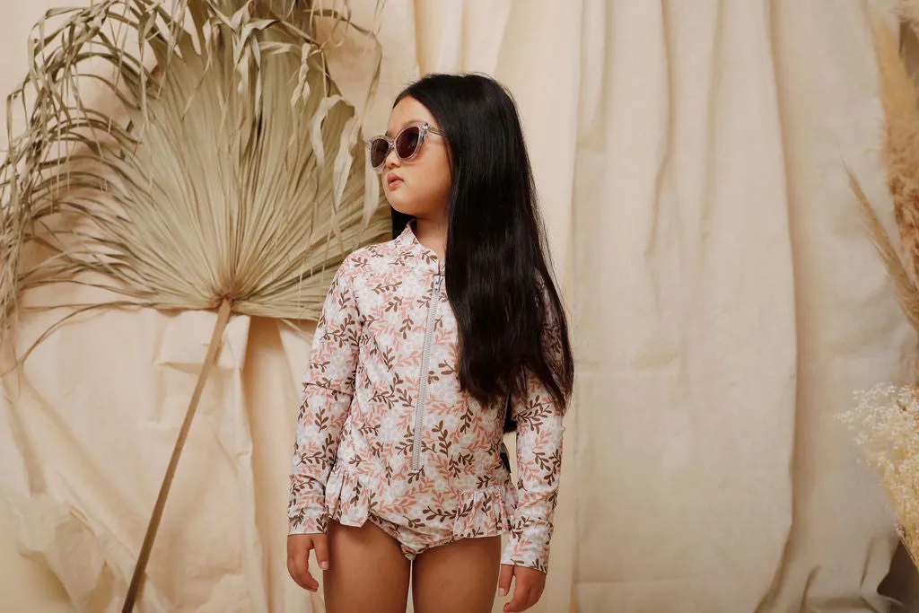Kapow Vintage Floral Rashie Bathers