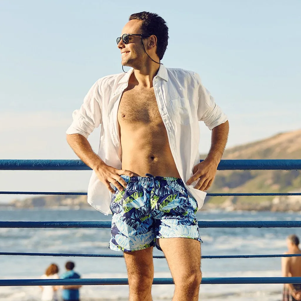 La Palma Eco-Beachwear Classic Botanical Sustainable Swim Trunks