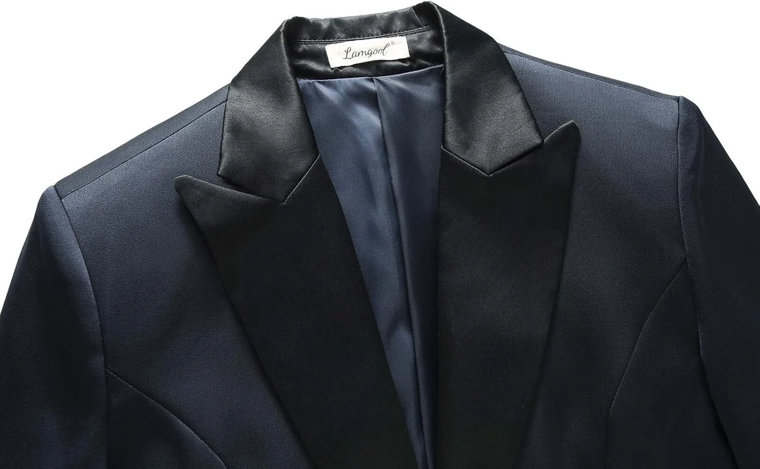 Lamgool Women's Suit 2 Pieces Satin Pantsuits One Button Tuxedo for Dinner, Event and Work