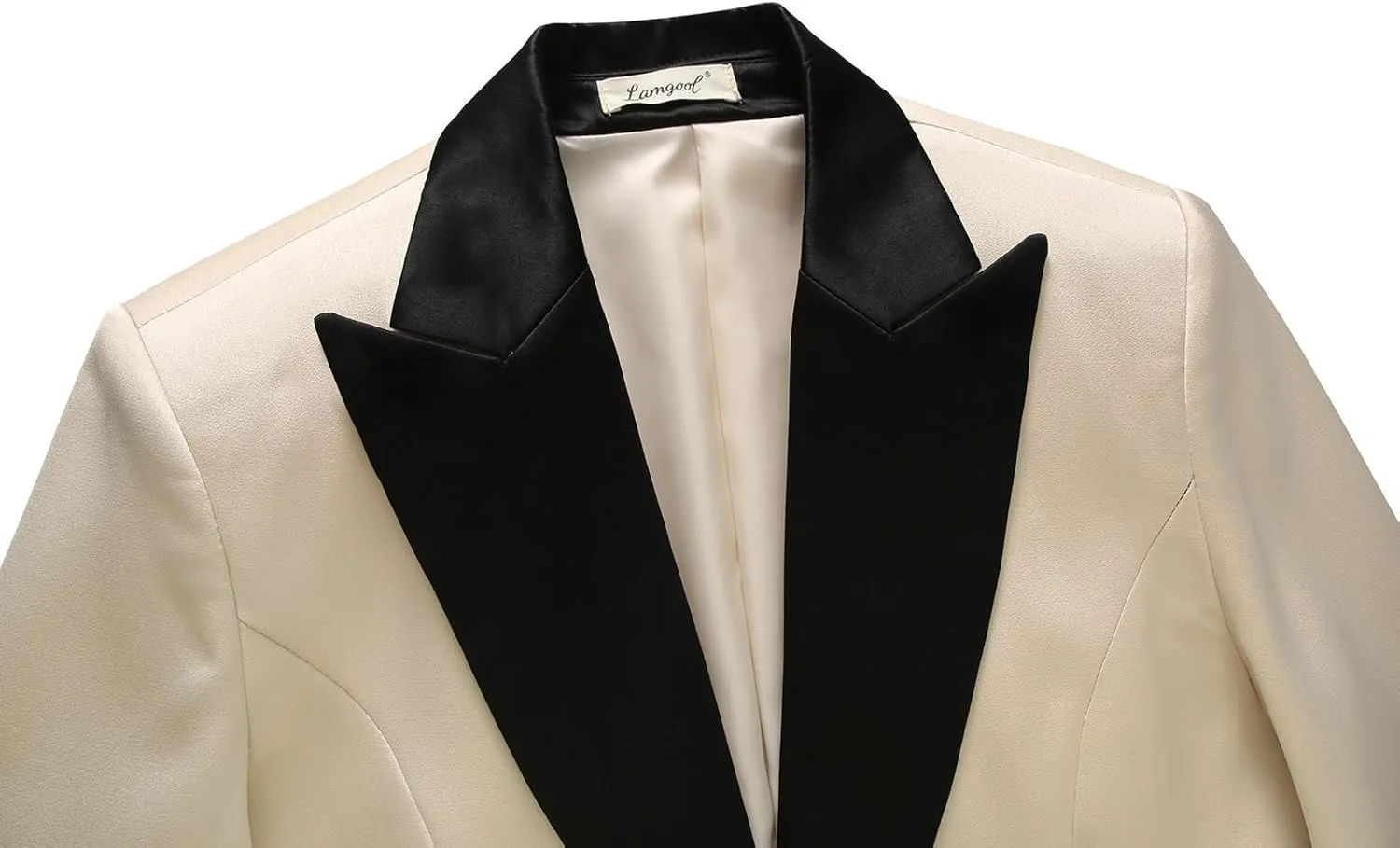 Lamgool Women's Suit 2 Pieces Satin Pantsuits One Button Tuxedo for Dinner, Event and Work