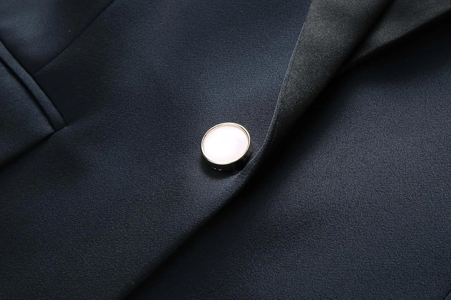 Lamgool Women's Suit 2 Pieces Satin Pantsuits One Button Tuxedo for Dinner, Event and Work