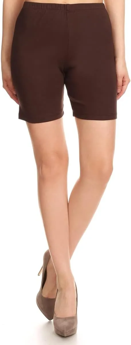 Leggings Depot Cotton Spandex Women's Biker Shorts for Yoga (Available in Plus Size)