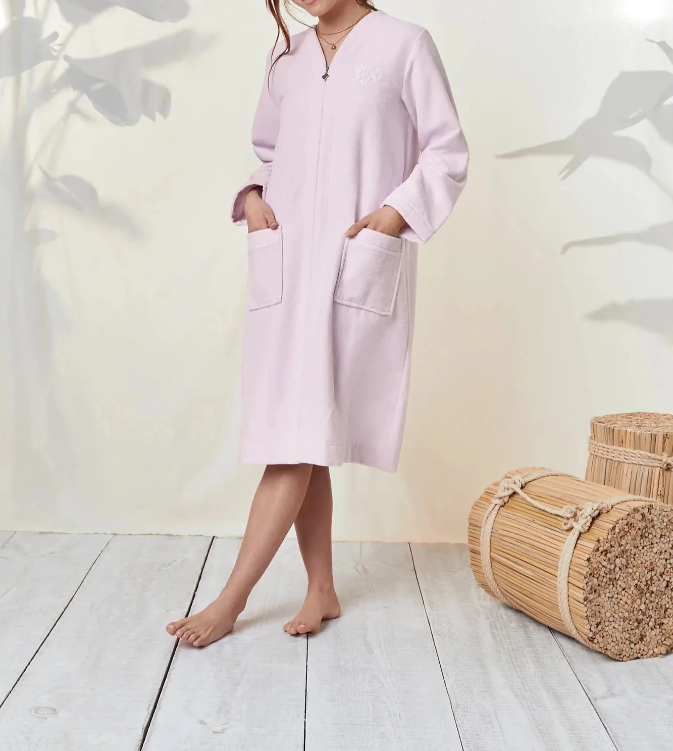 Lux Soft Terry Velour Zip Robe