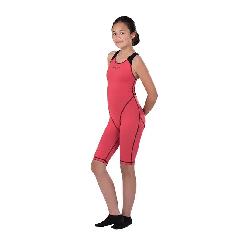 Maru Girls Competition Swimwear - XT3 Junior Pro Legs - Coral and Black