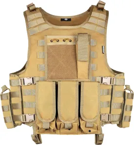 MGFLASHFORCE Tactical Airsoft Vest Adjustable Modular Paintball Vest