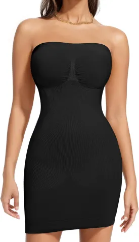 Nebility Strapless Shapewear Slip for Women Tummy Control Body Shaper Under Dress Seamless Lingerie with Removable Straps