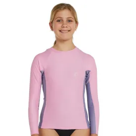 O'Neill Girls Classic UV Long Sleeve Rash Vest RG3346GA2PIN - Pink/Mist