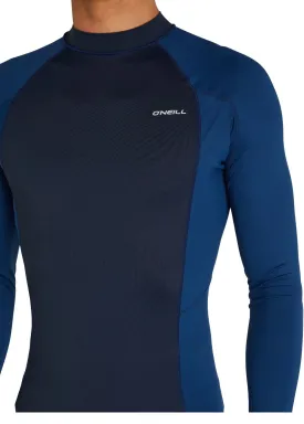 O'Neill mens Psycho UV rash vest - abyss marine long