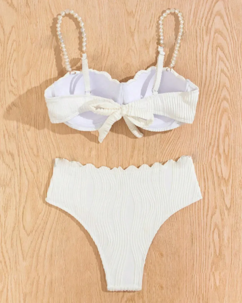 Pearl Suspender Sexy Bikini
