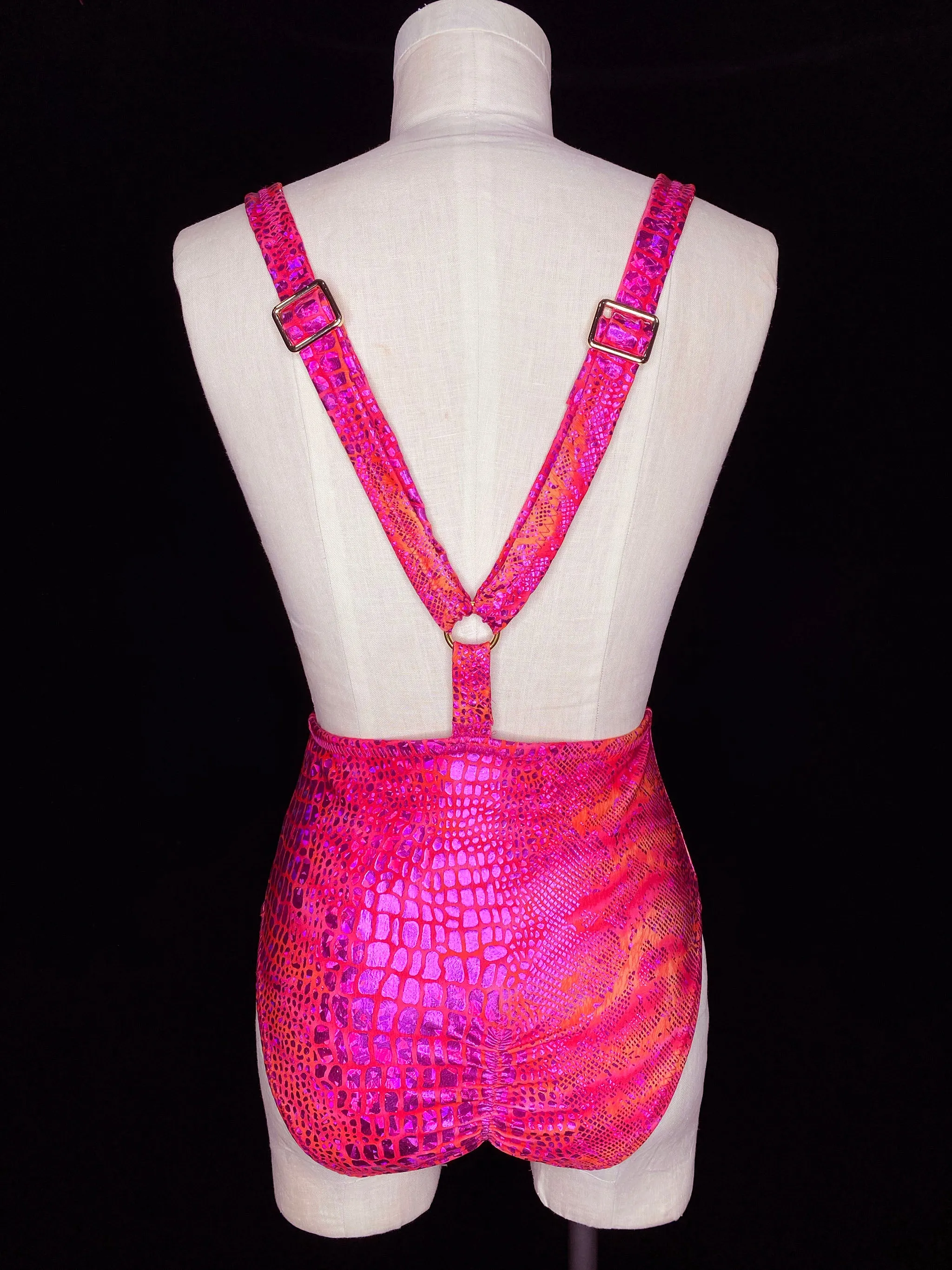 Pink Snake Suspender Brief