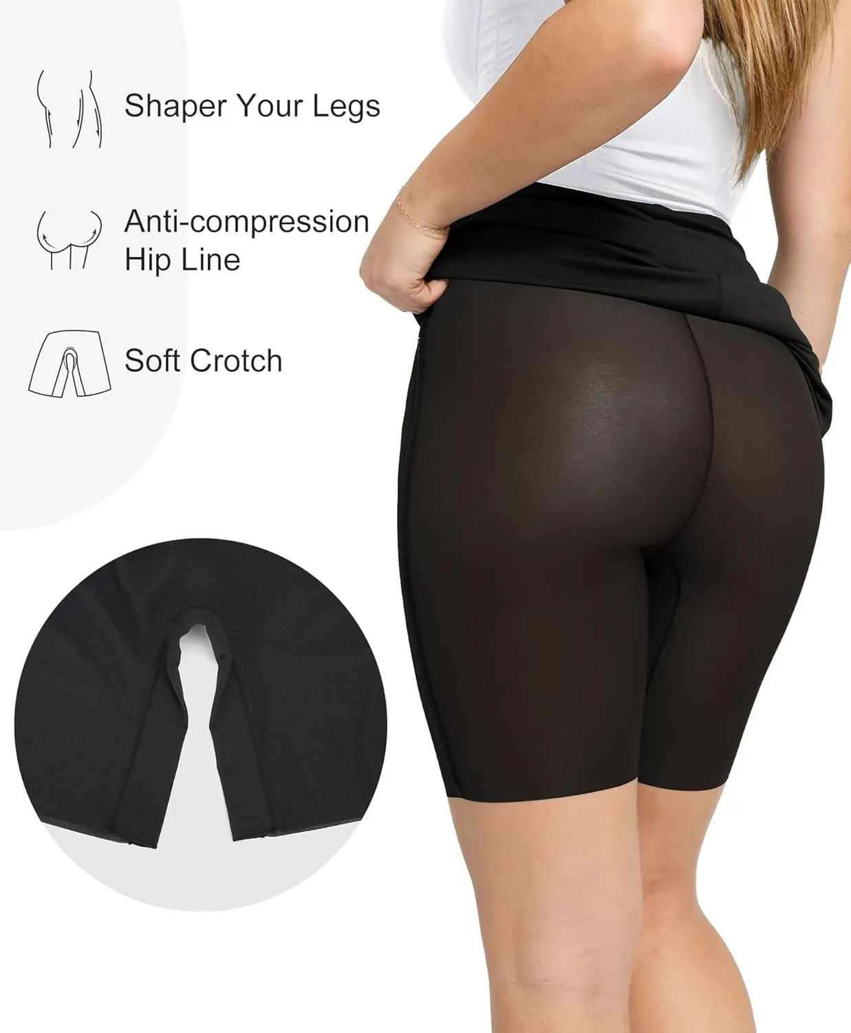 Popilush Shapewear Skirt Work Pencil Skirt with Built in Shapewear High Waisted Bodycon Midi Skirts for Women Office