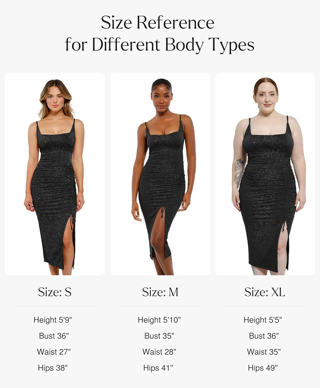Popilush Sparkly Cocktail Dresses for Women Tummy Control Formal Shapewear Dress Square Neck Ruched Midi Dress Side Slit