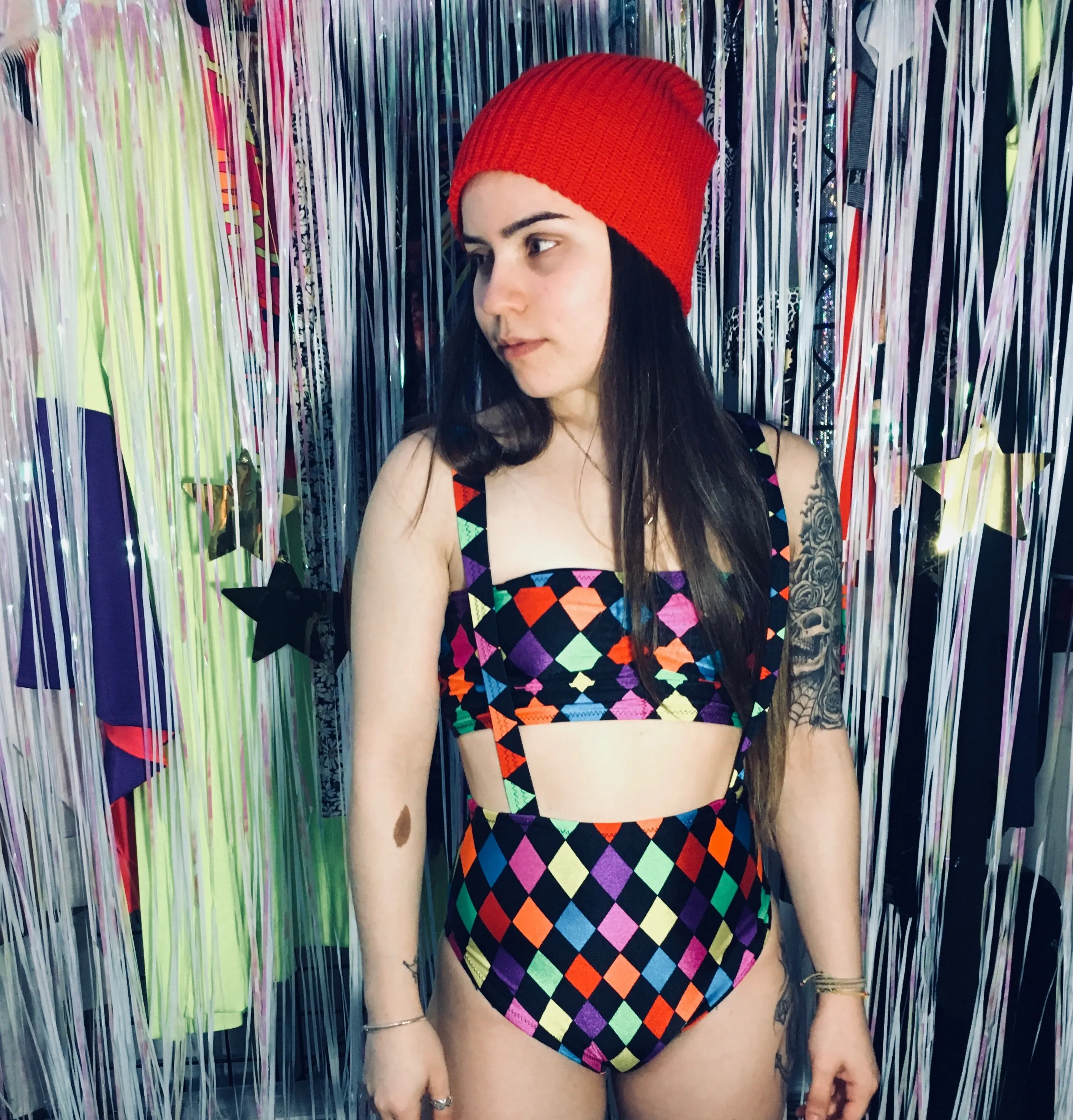 Rainbow Jester Tube Top