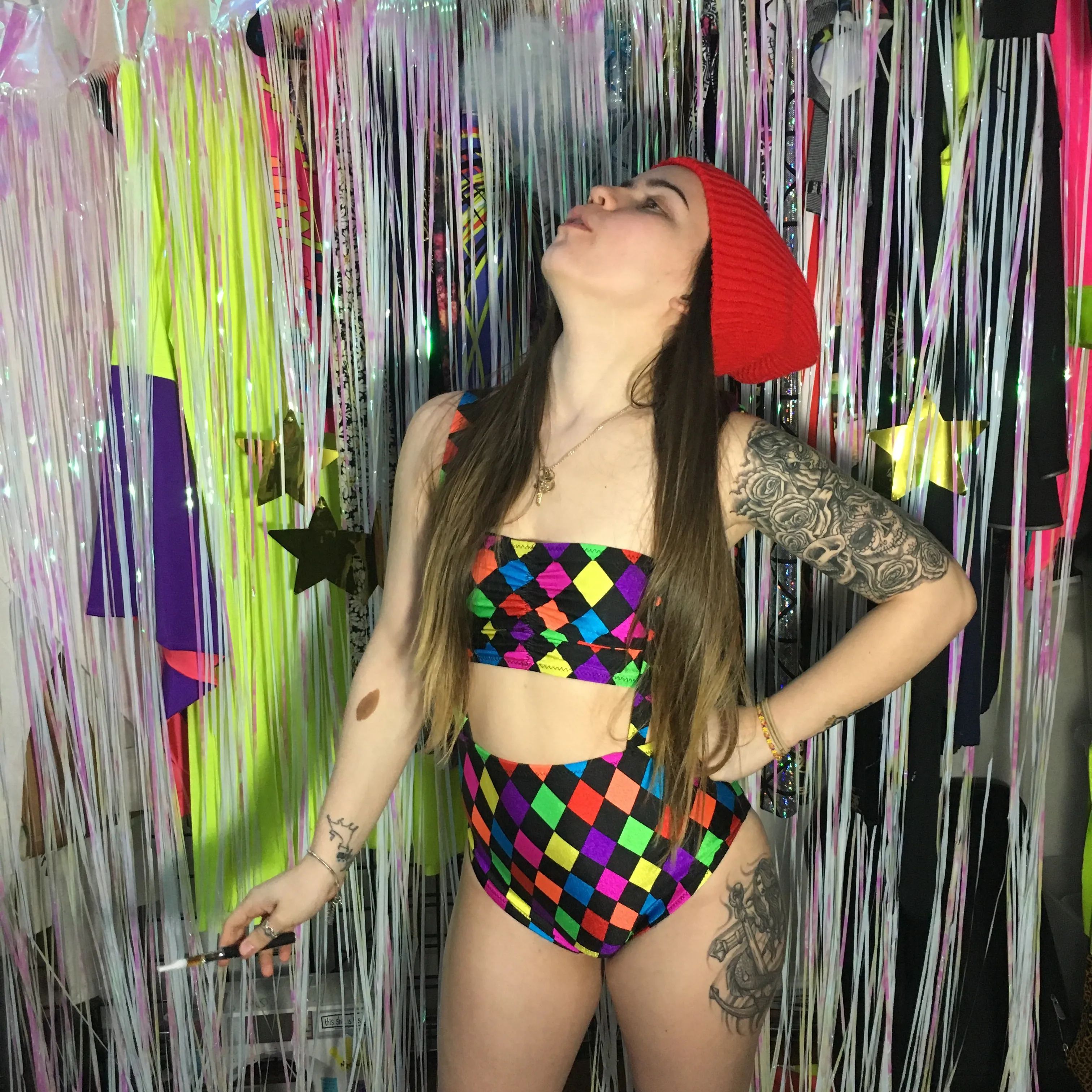 Rainbow Jester Tube Top