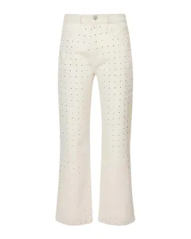 Rhinestone Le Jane Crop in Bone