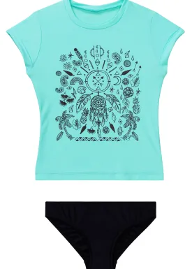 Seafolly UV 2 piece suits - emerald blue