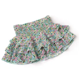 SHA Mint Floral Smocked Swim Skirt