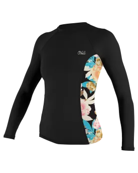 Side Print Long Sleeve Rash Vest in Black & Mikah Floral