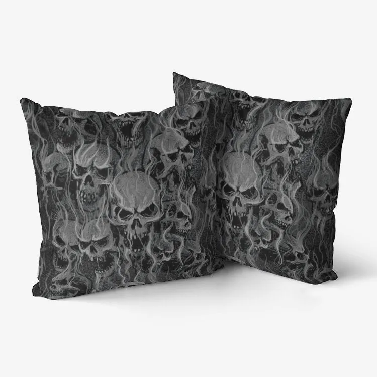 Smoke Skull Hypoallergenic Throw Pillow
