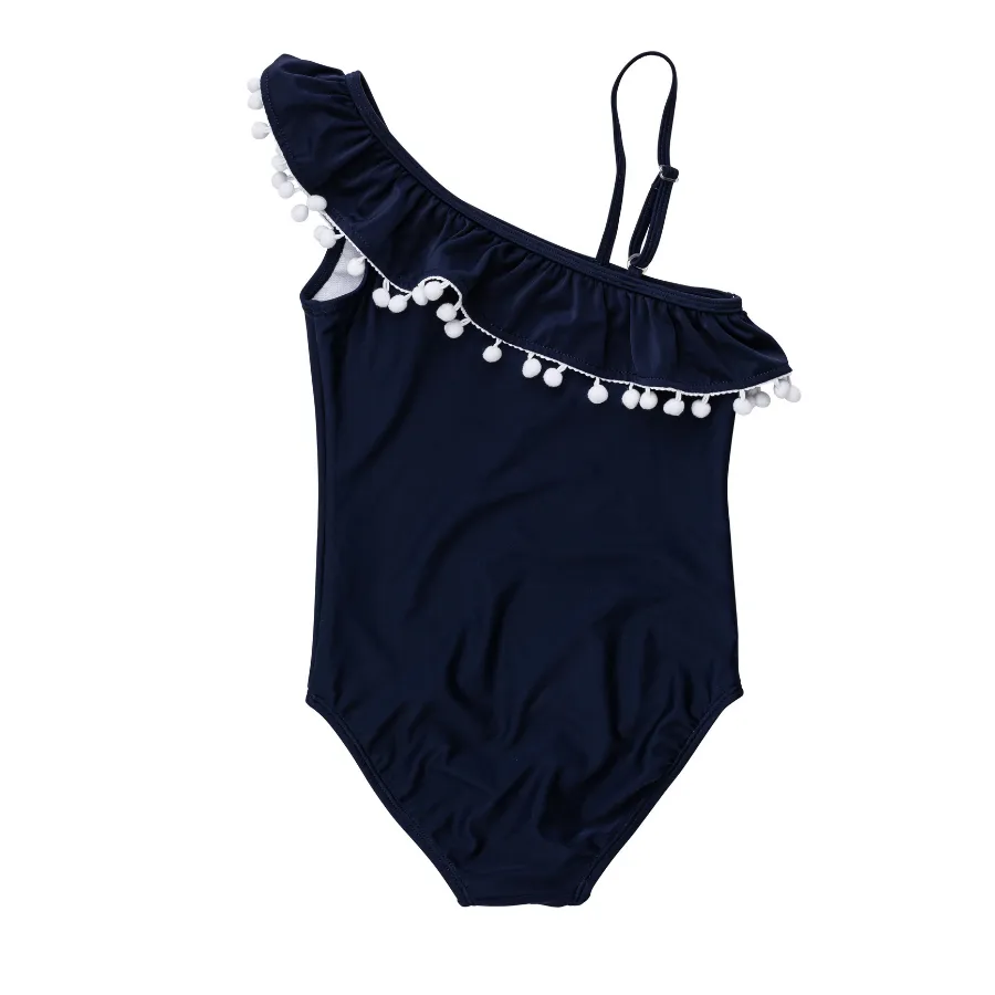 Snapper Rock One Shoulder Frill Swimsuit G13230 - Navy