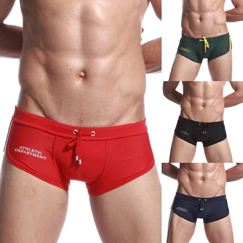 Summer Men's Nylon Boxer Swim Trunks