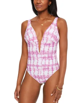 Summer Stripes Plunge One-Piece Swimsuit